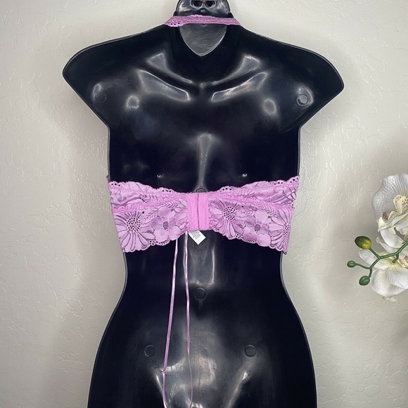 Aerie Garden Party Lace Padded Halter Bralette M - Picture 4 of 5